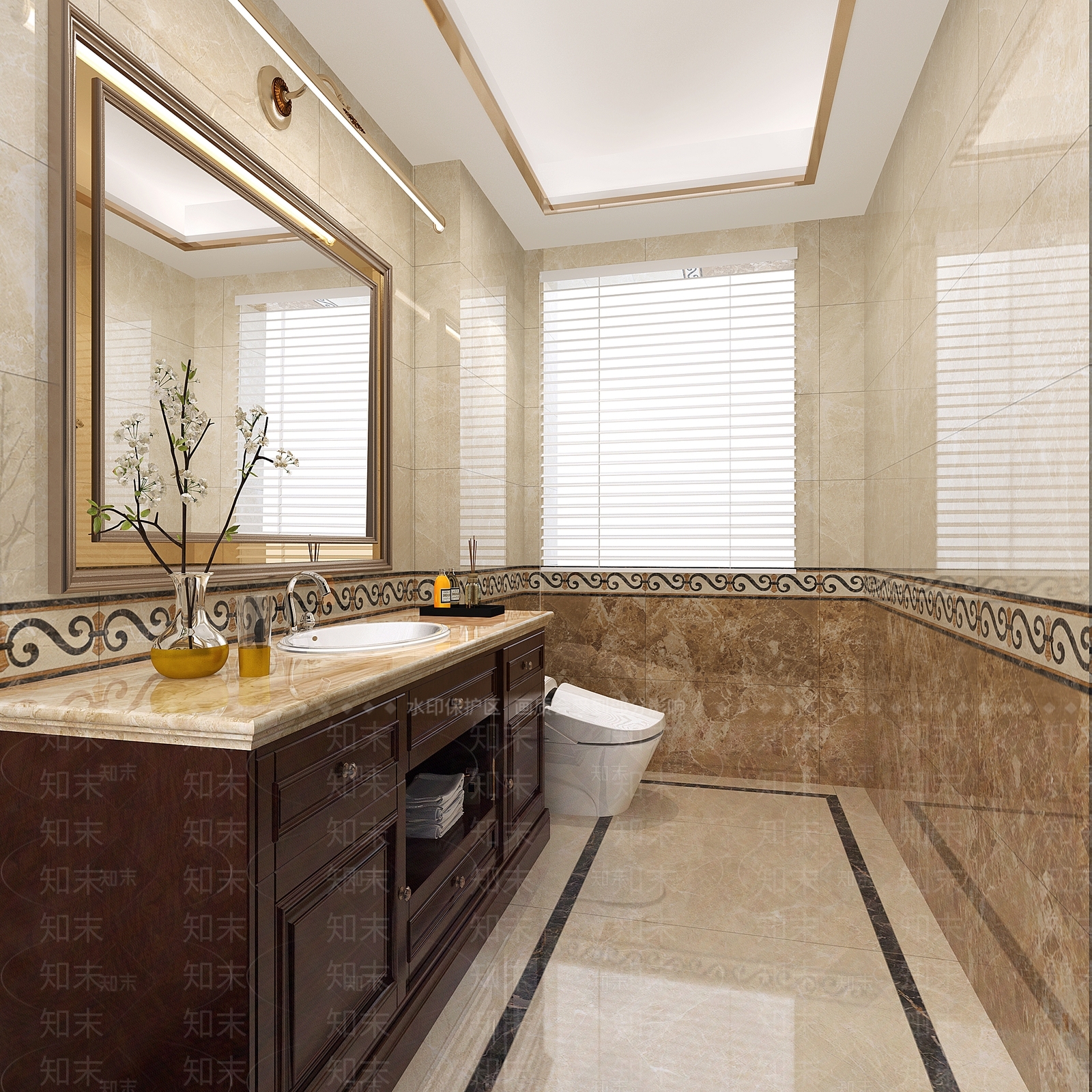 欧式古典家居卫生间3D模型下载【ID:1100138283】