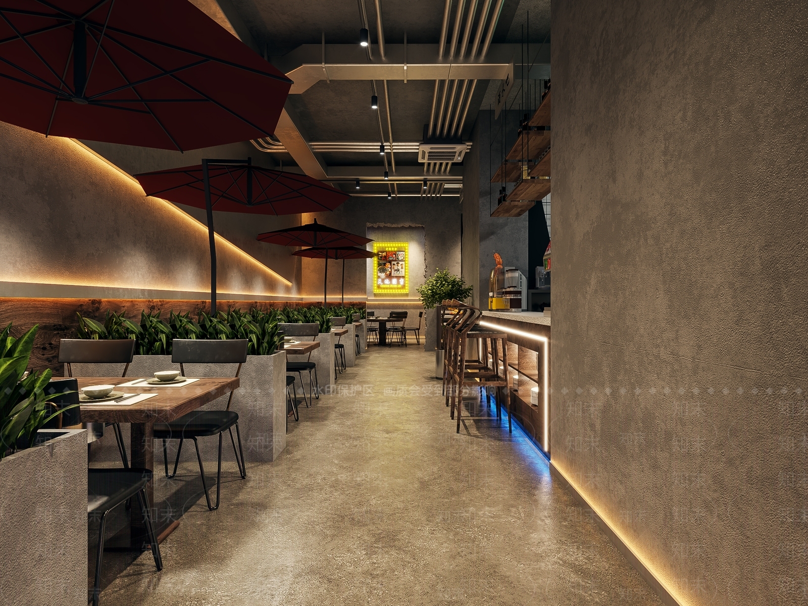 工业风火锅店3D模型下载【ID:1100149502】