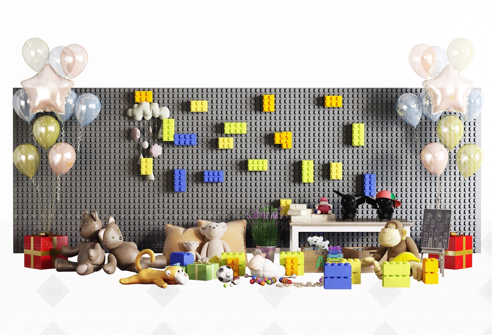 现代儿童积木3D模型下载【ID:1100149585】