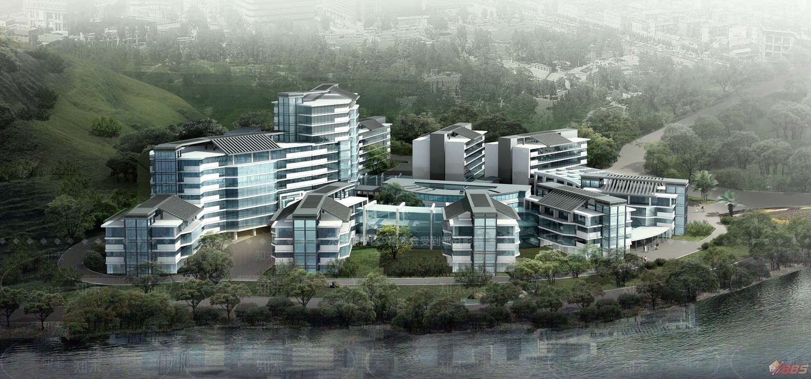 现代医疗建筑SU模型下载【ID:1100167178】