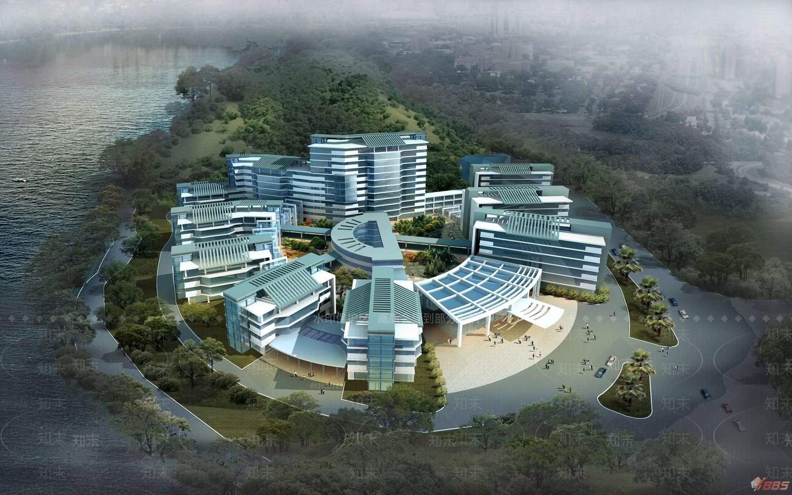 现代医疗建筑SU模型下载【ID:1100167178】