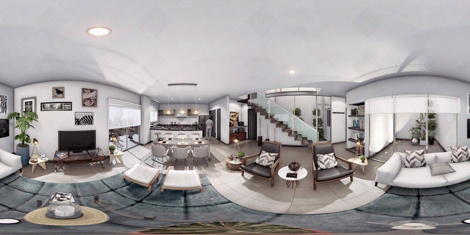 HDR现代风格住宅室内全景下载【ID:1100168783】