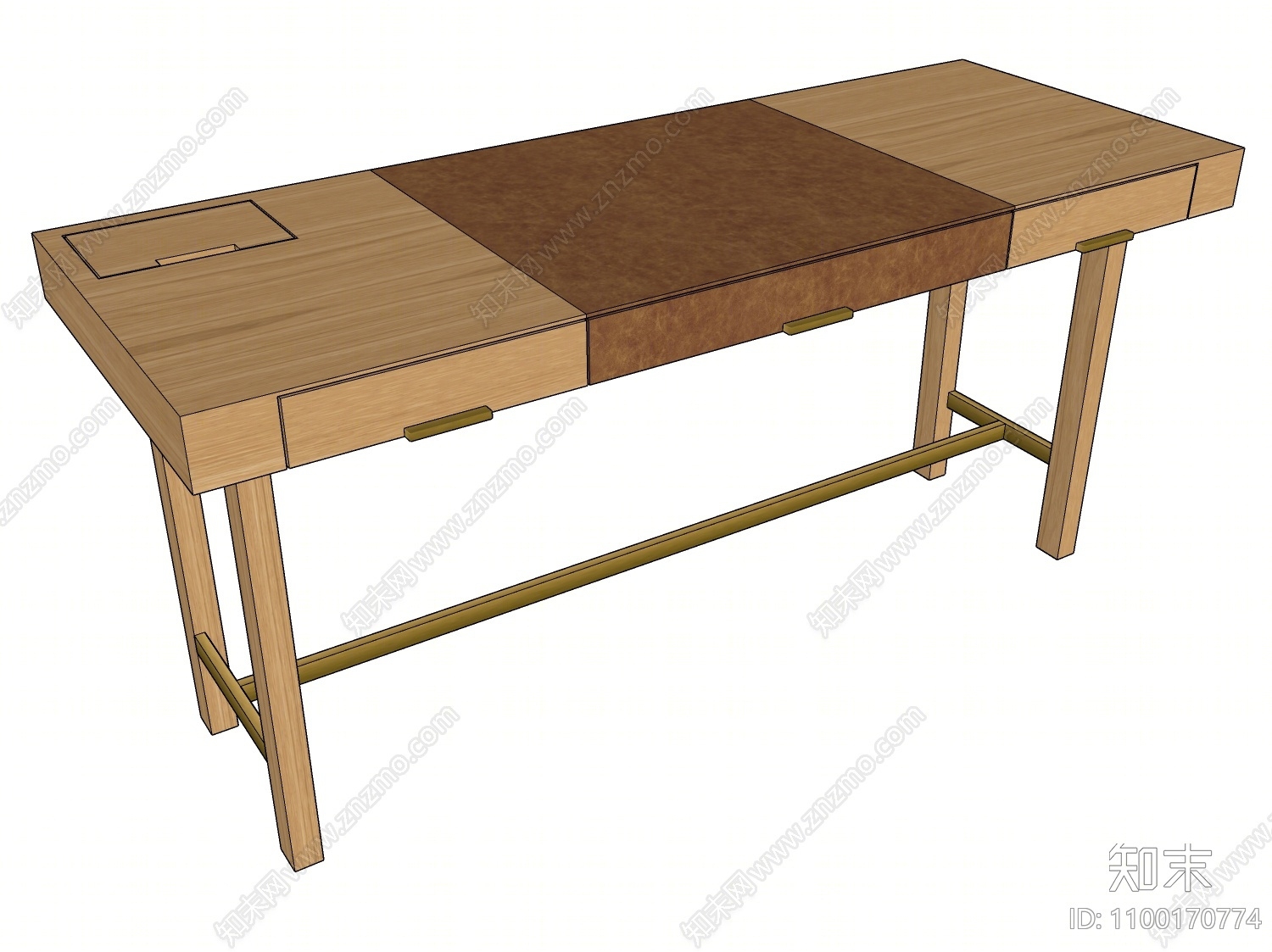 现代风格书桌SU模型下载【ID:1100170774】