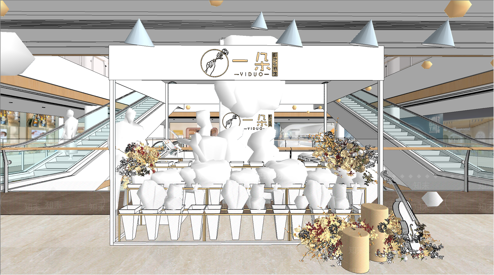 现代花店SU模型下载【ID:1100177458】