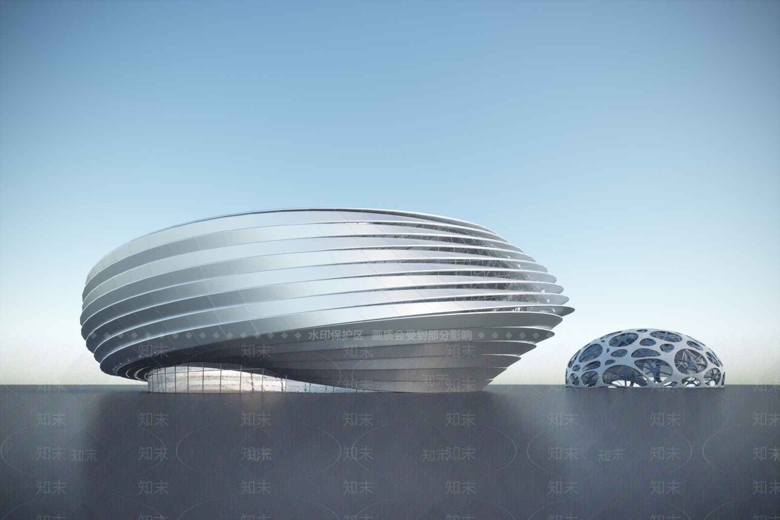 现代体育馆外观3D模型下载【ID:1100183481】