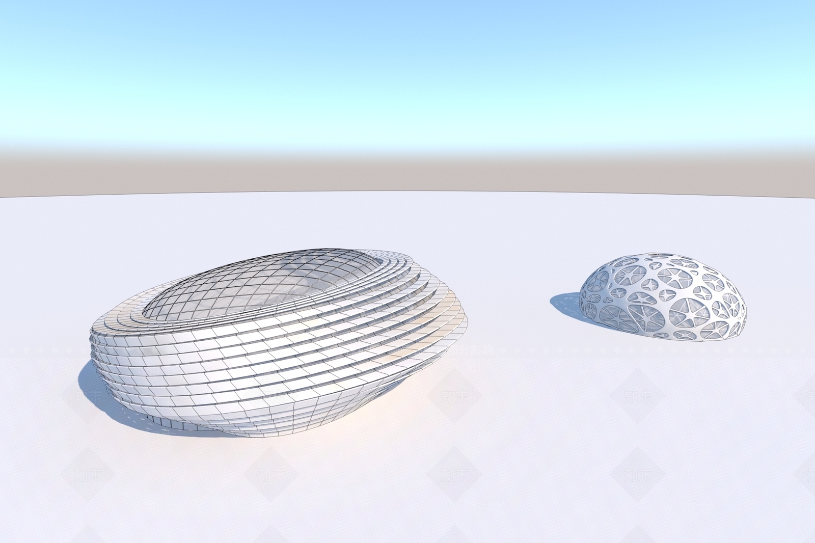 现代体育馆外观3D模型下载【ID:1100183481】