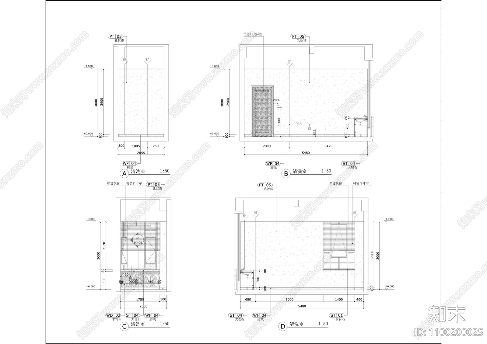 医学美容中心cad施工图下载【ID:1100200025】