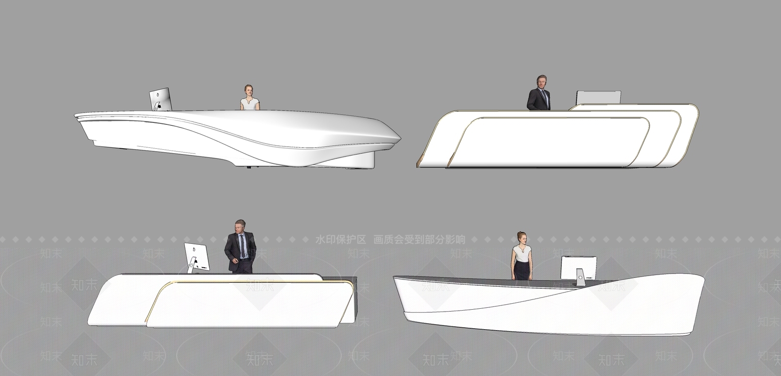 现代前台SU模型精品下载_SketchUp模型_知末网