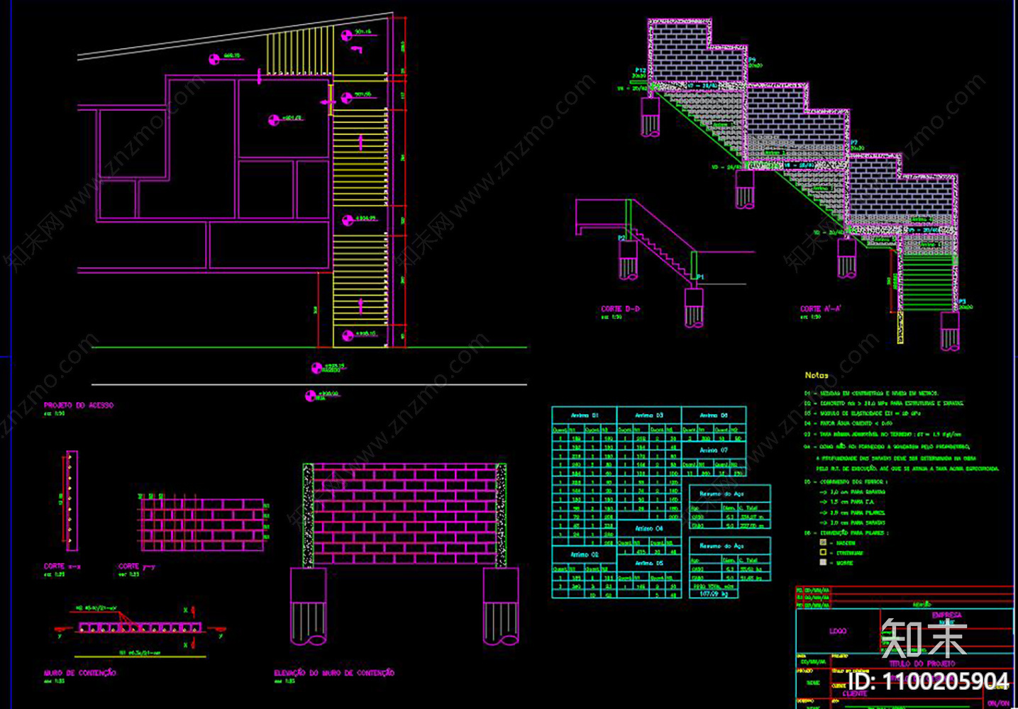 混凝土楼梯施工图下载【ID:1100205904】
