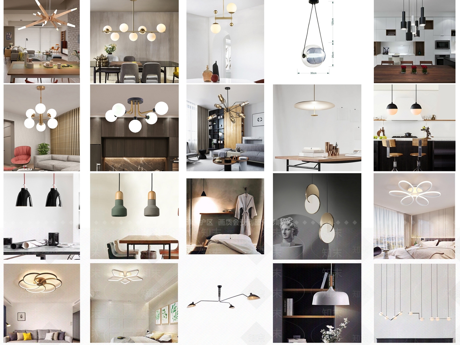 现代室内装饰吊灯SU模型下载【ID:1100207139】