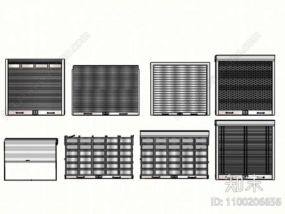 现代卷帘门SU模型下载【ID:1100206656】