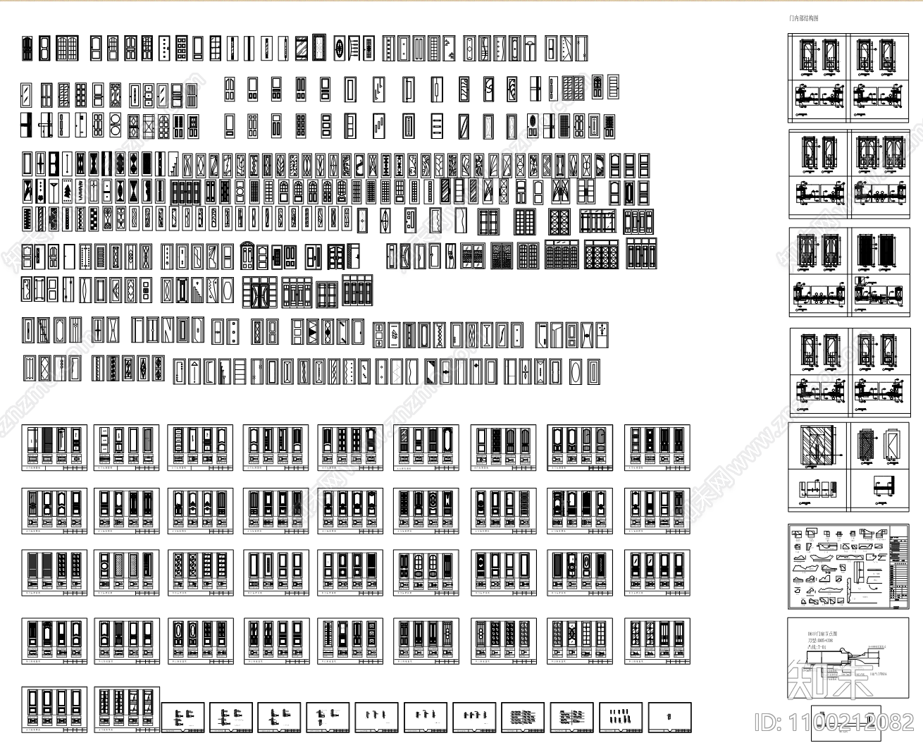 门立面施工图下载【ID:1100212082】