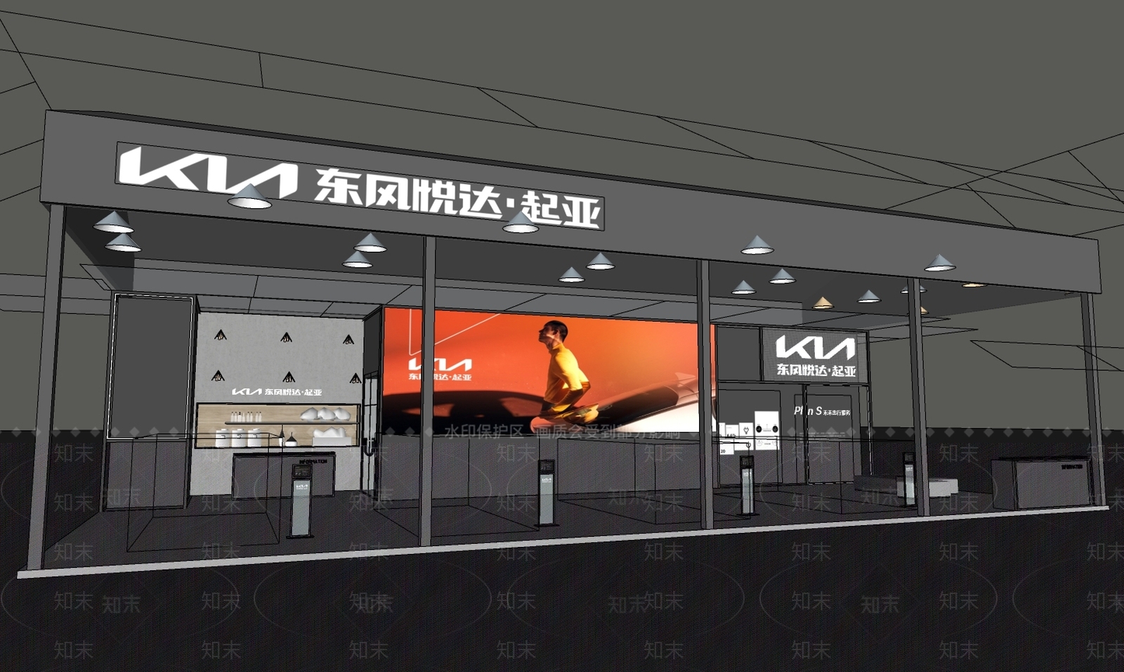 现代车展展厅SU模型下载【ID:1100282282】