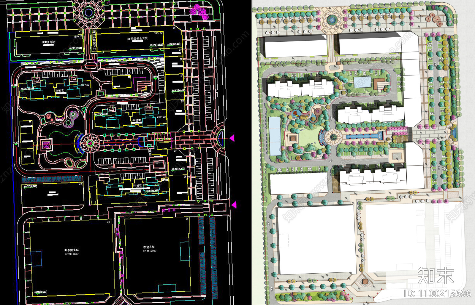 欧式居住区景观施工图下载【ID:1100215696】