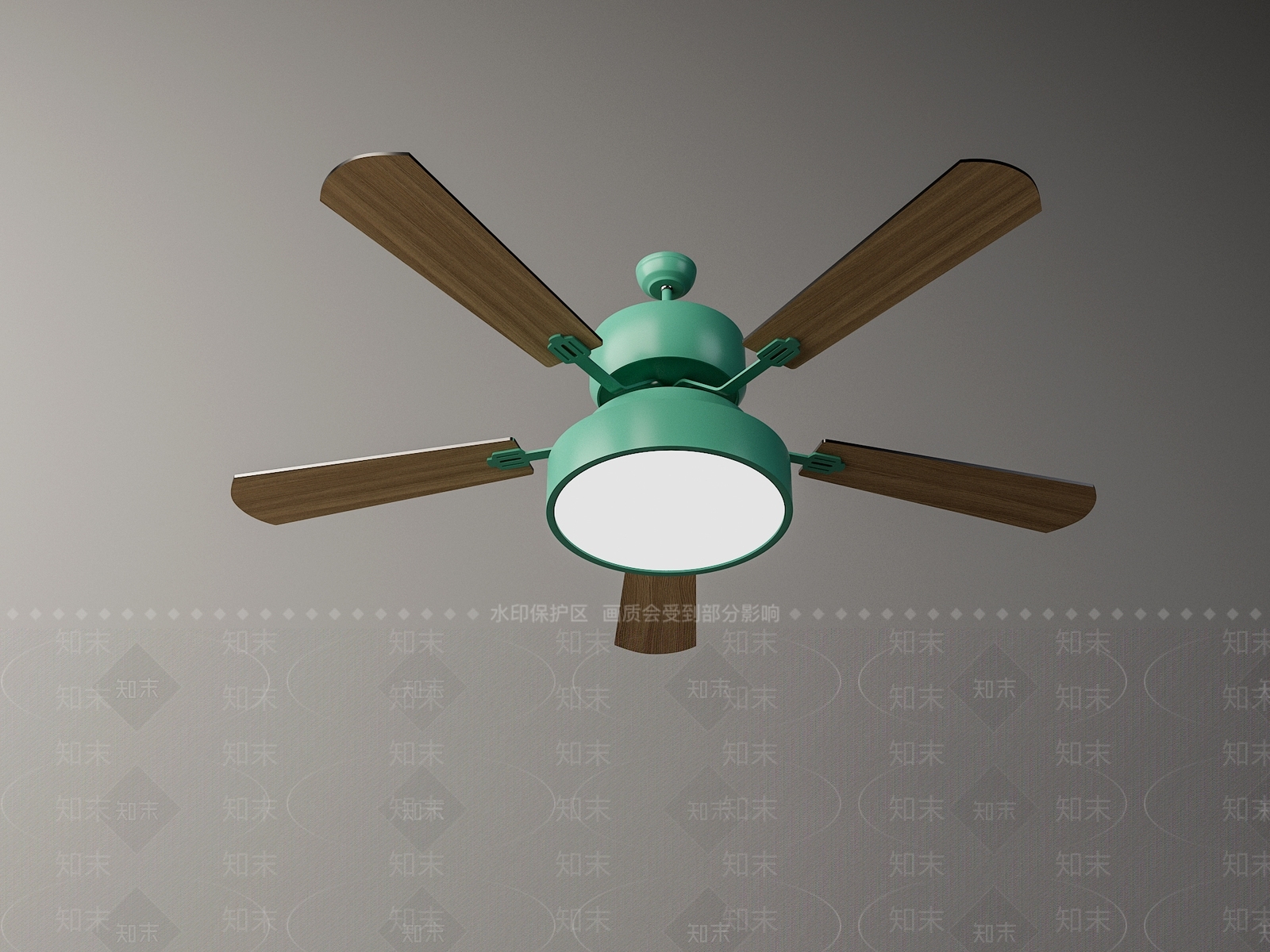 北欧金属吊扇灯3D模型下载【ID:1100217093】