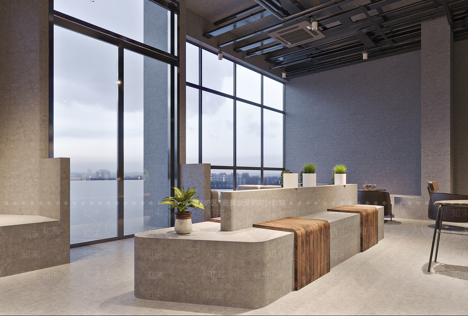工业风奶茶咖啡店3D模型下载【ID:1100223884】