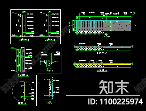 新中式景墙cad施工图下载【ID:1100225974】