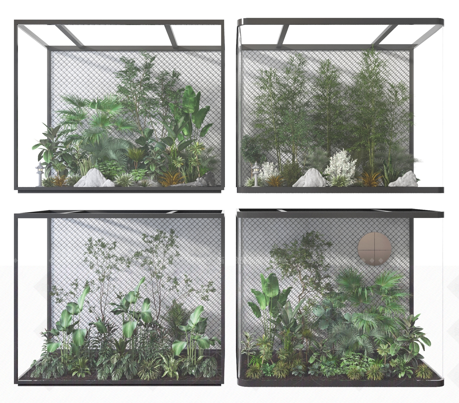 现代植物堆3D模型下载【ID:1100228251】