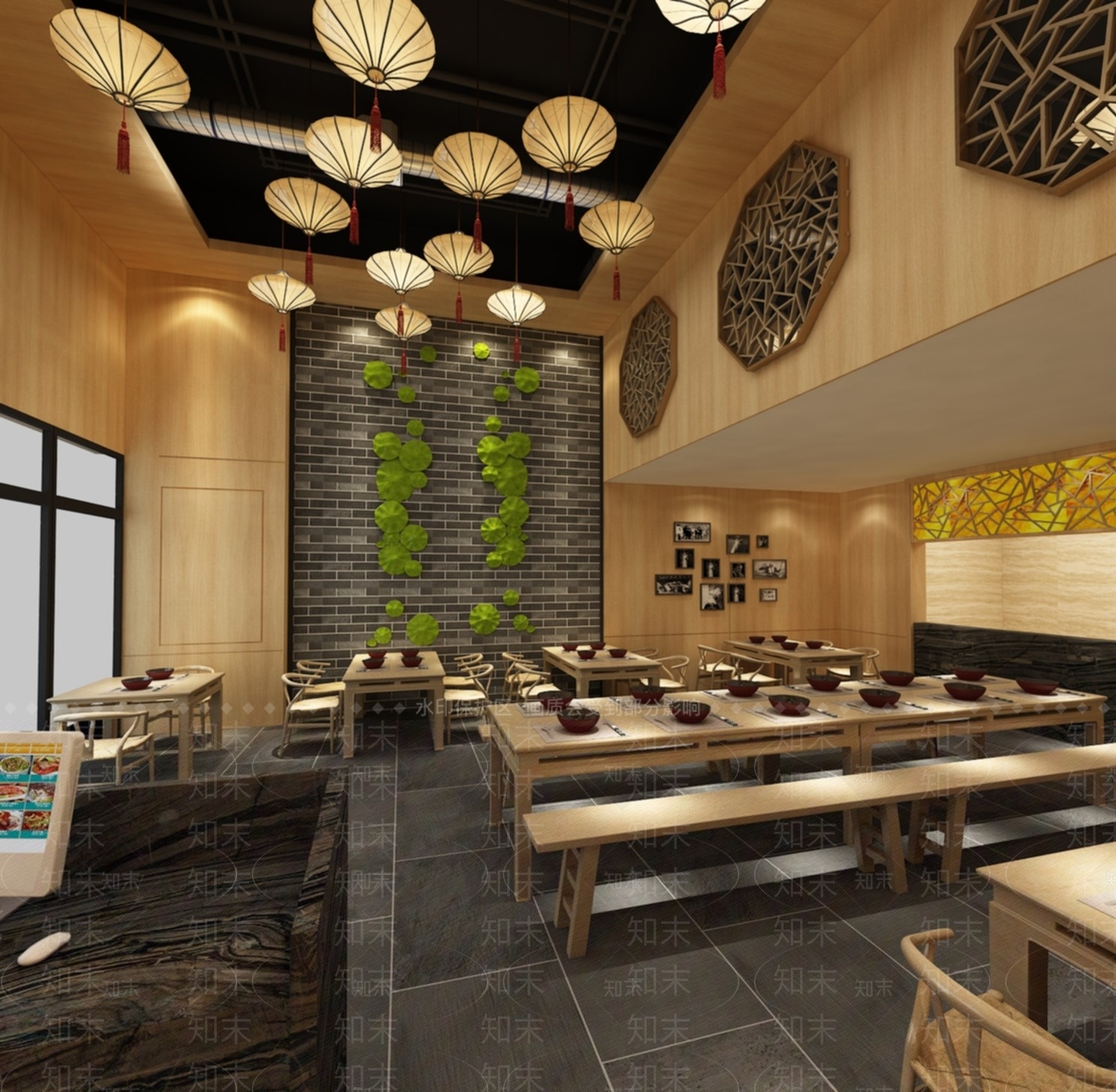 新中式快餐店SU模型下载【ID:1100231607】