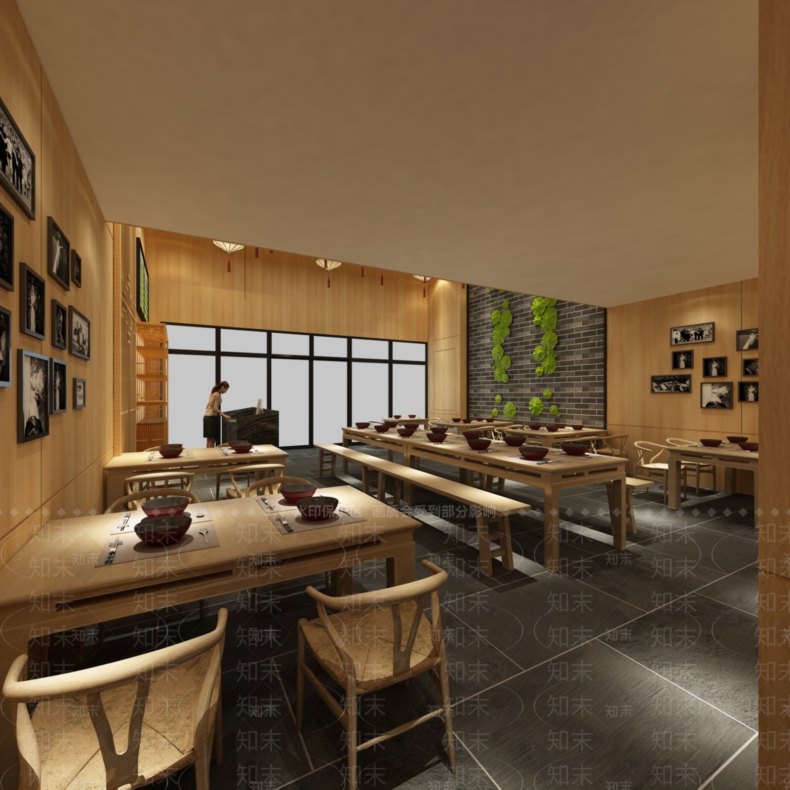 新中式快餐店SU模型下载【ID:1100231607】