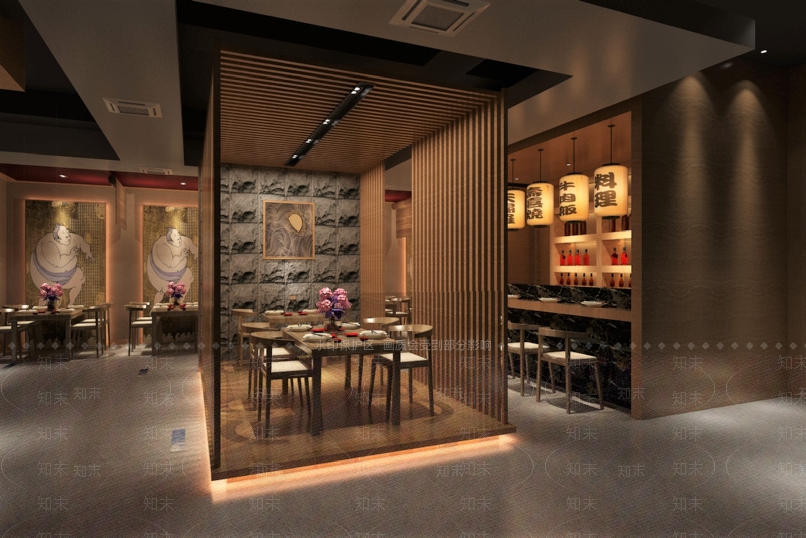 日式日韩料理店SU模型下载【ID:1100231761】