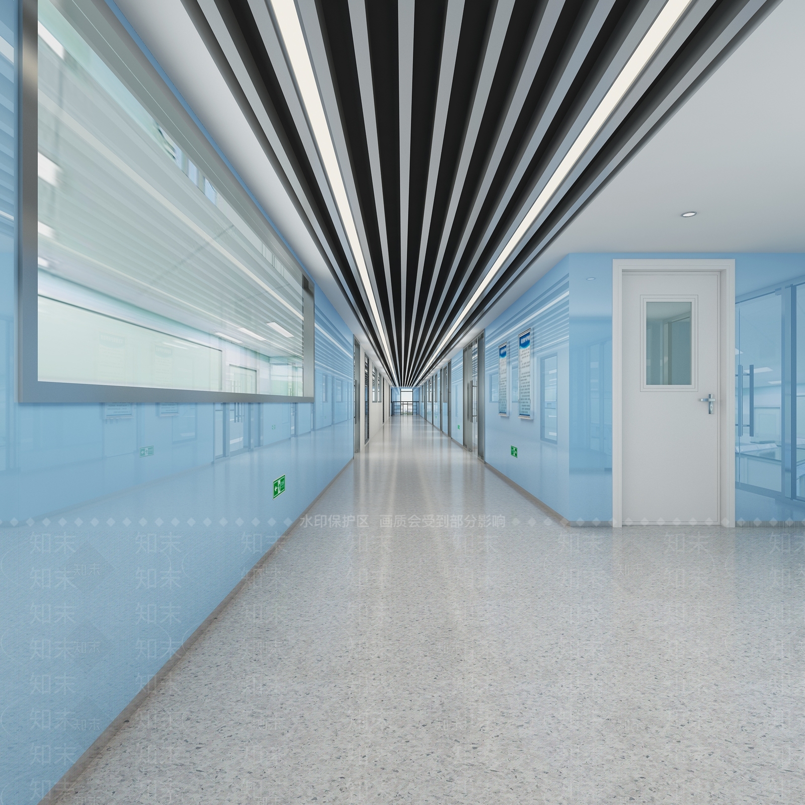 现代实验室走廊3D模型下载【ID:1100242908】
