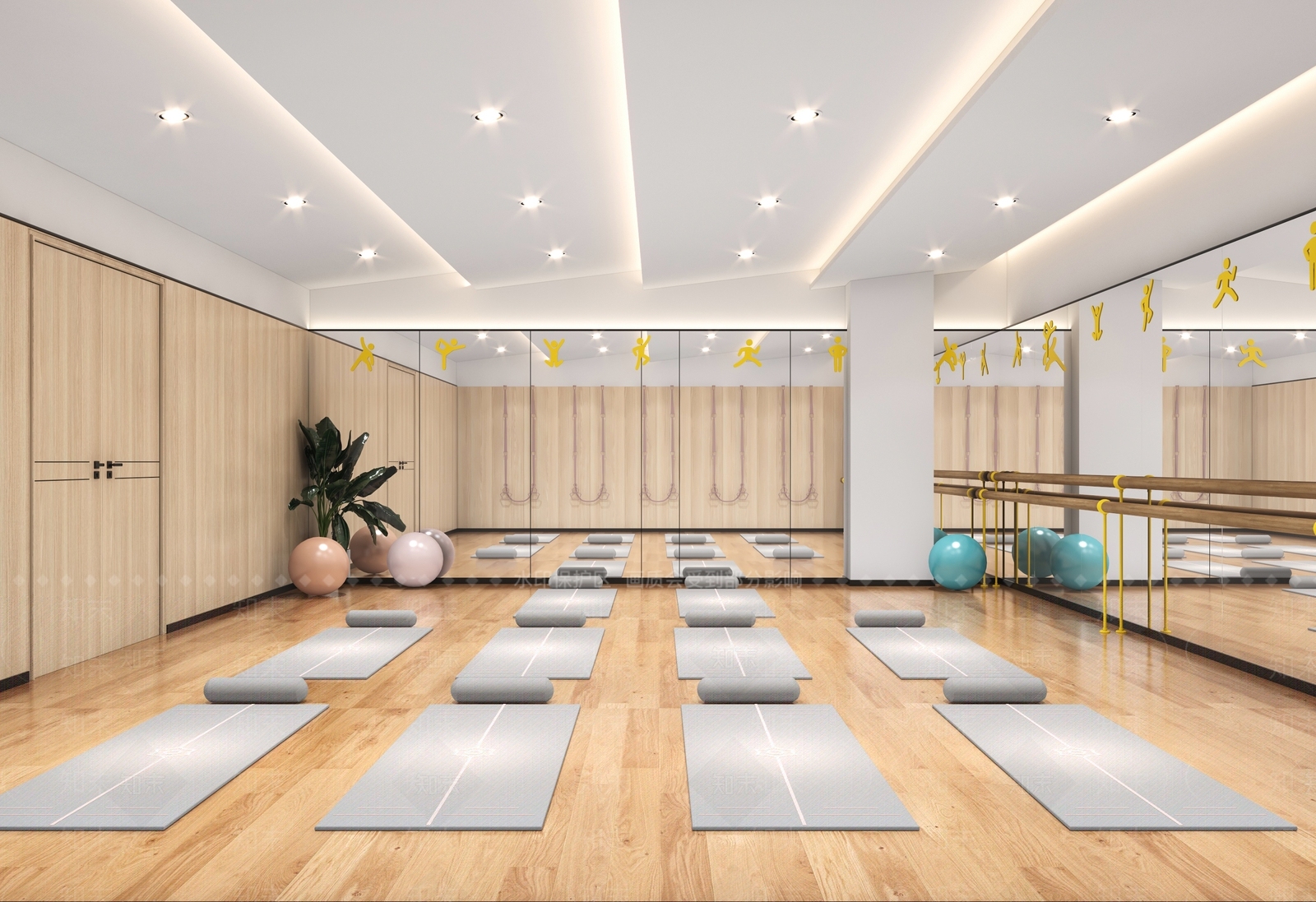 现代瑜伽室3D模型下载【ID:1100246205】
