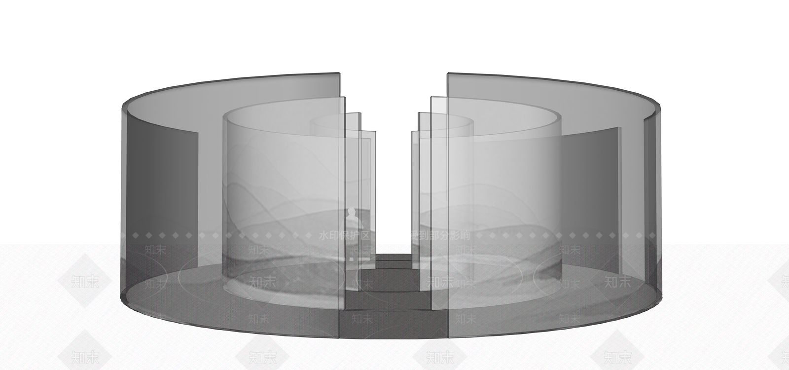 现代山水雕塑小品SU模型下载【ID:1100252213】
