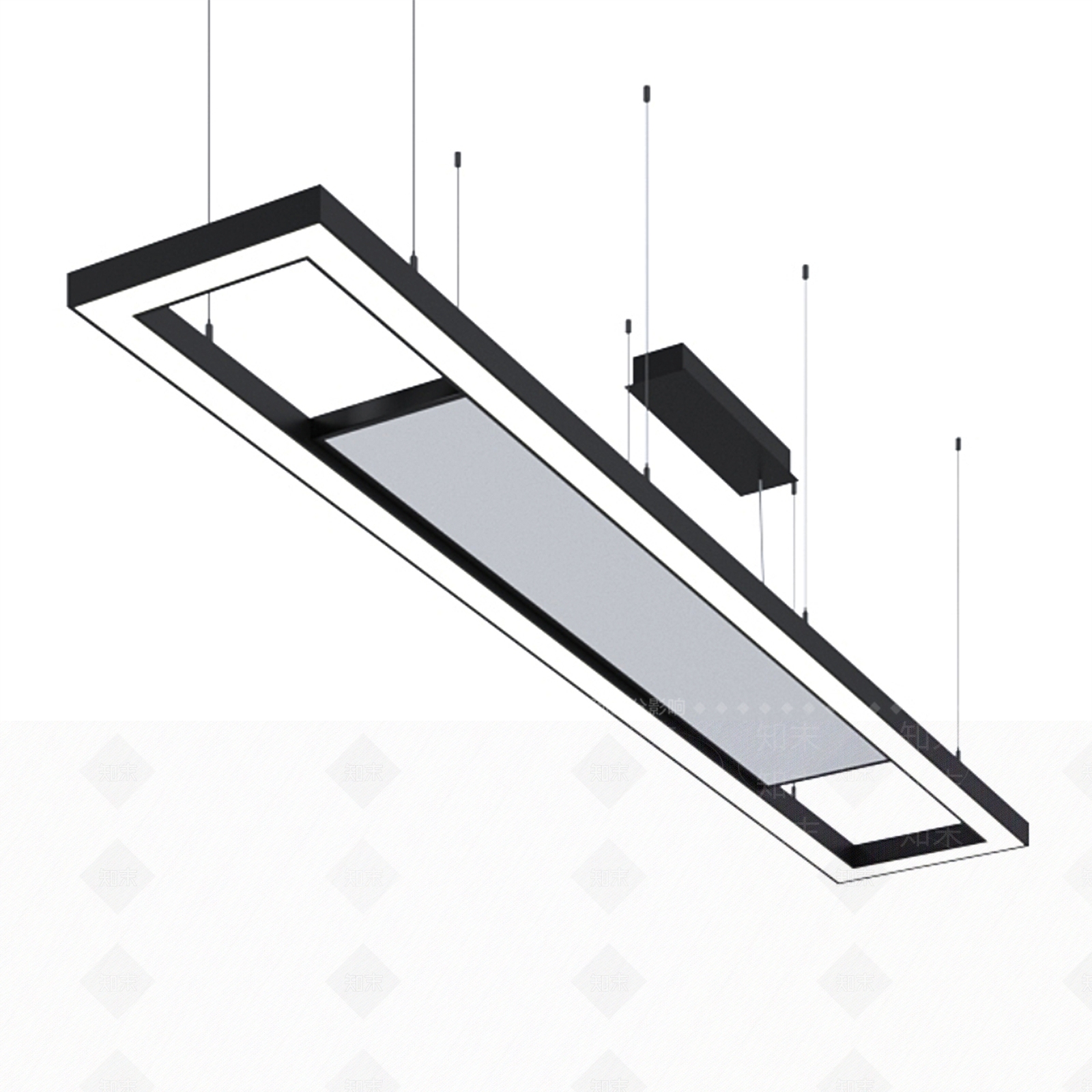 现代办公室吊灯3D模型下载【ID:1100254095】