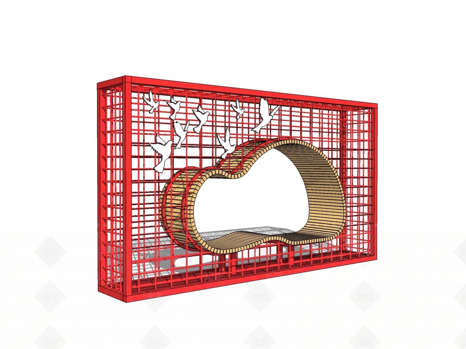 现代创意艺术雕塑SU模型下载【ID:1100254991】