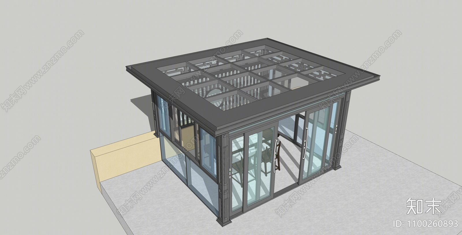 新中式庭院亭子SU模型下载【ID:1100260893】