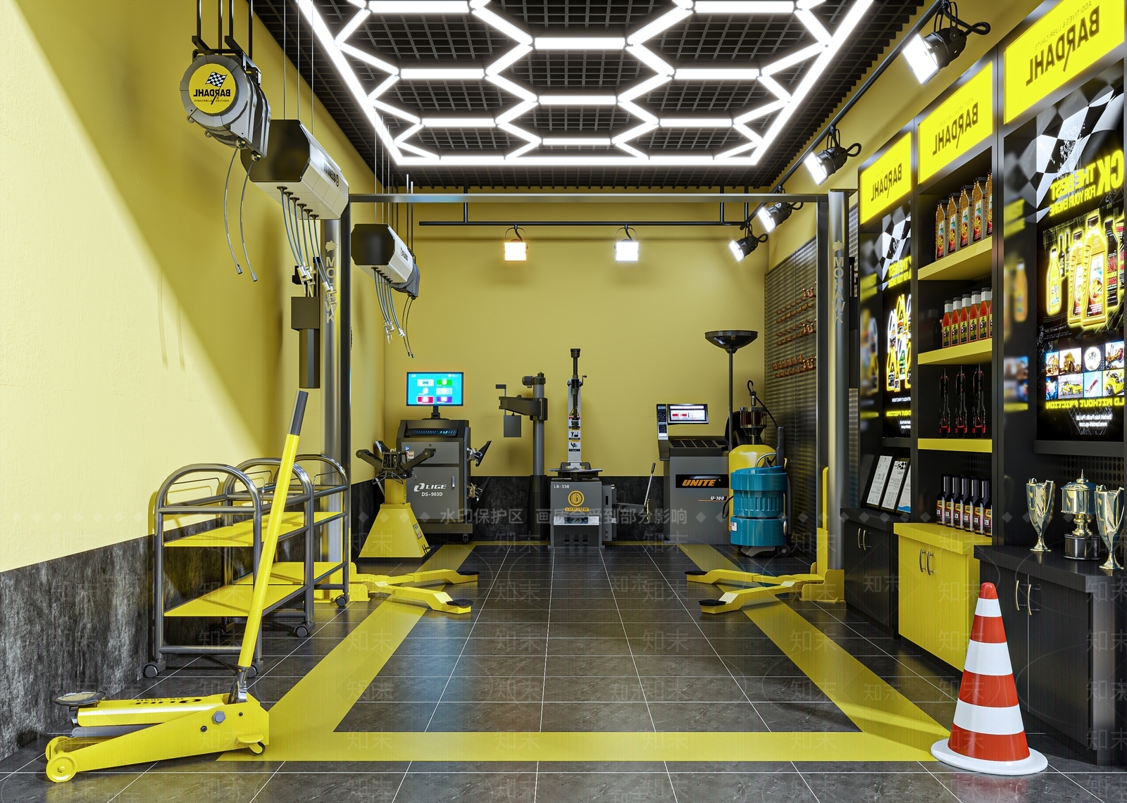 现代洗车兼修车店3D模型下载【ID:1100272914】