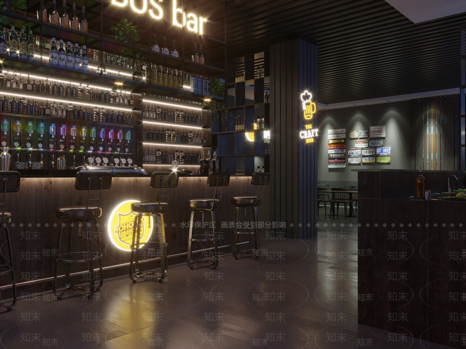 现代酒吧3D模型下载【ID:1100282943】