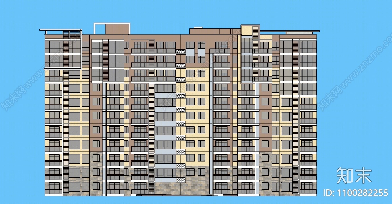 现代多层住宅SU模型下载【ID:1100282255】