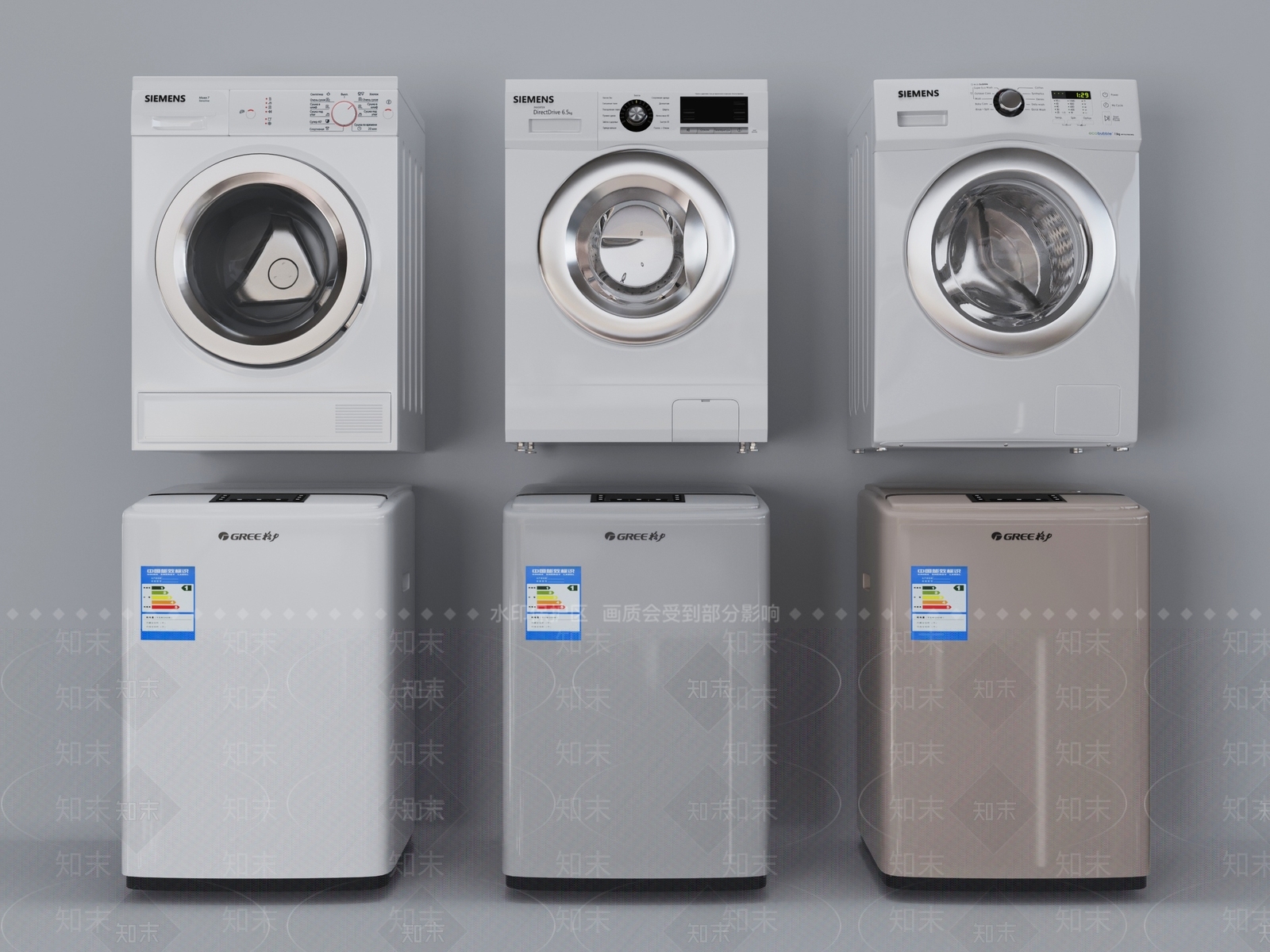 现代滚筒洗衣机3D模型下载【ID:1100282840】