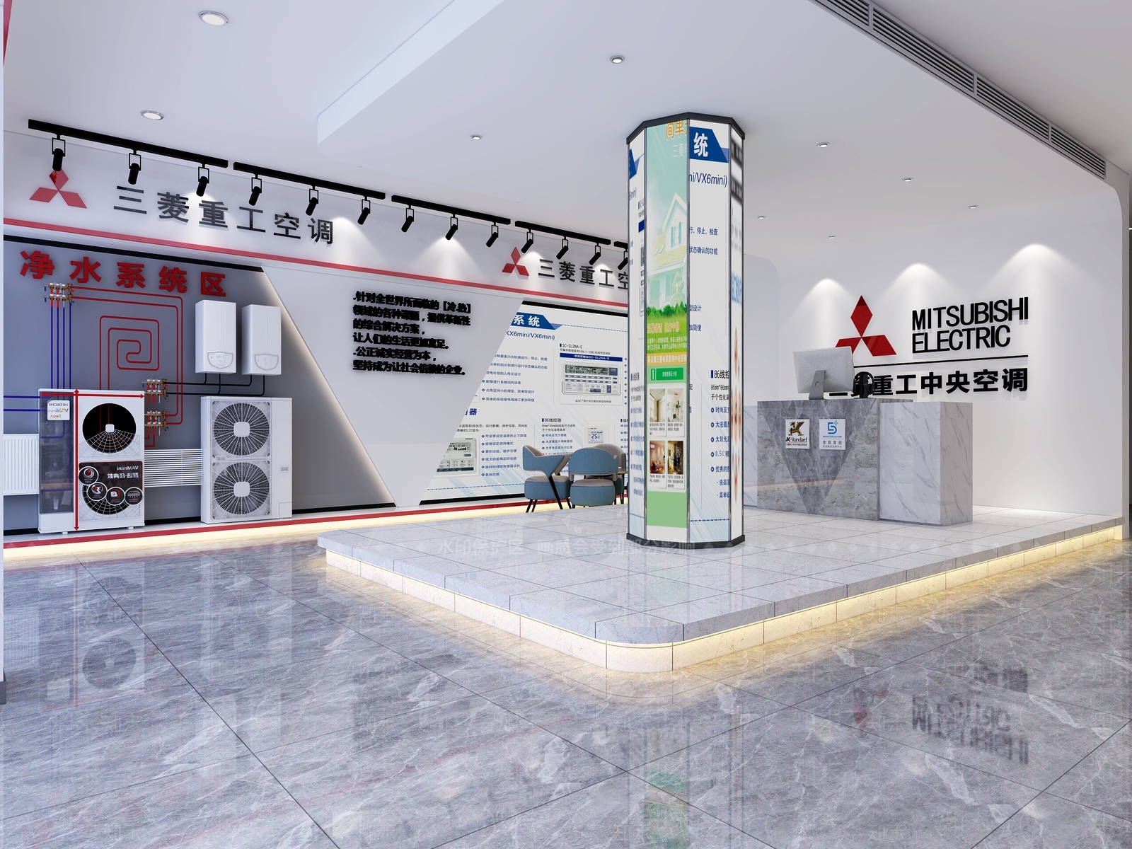 现代空调展厅3D模型下载【ID:1100291757】