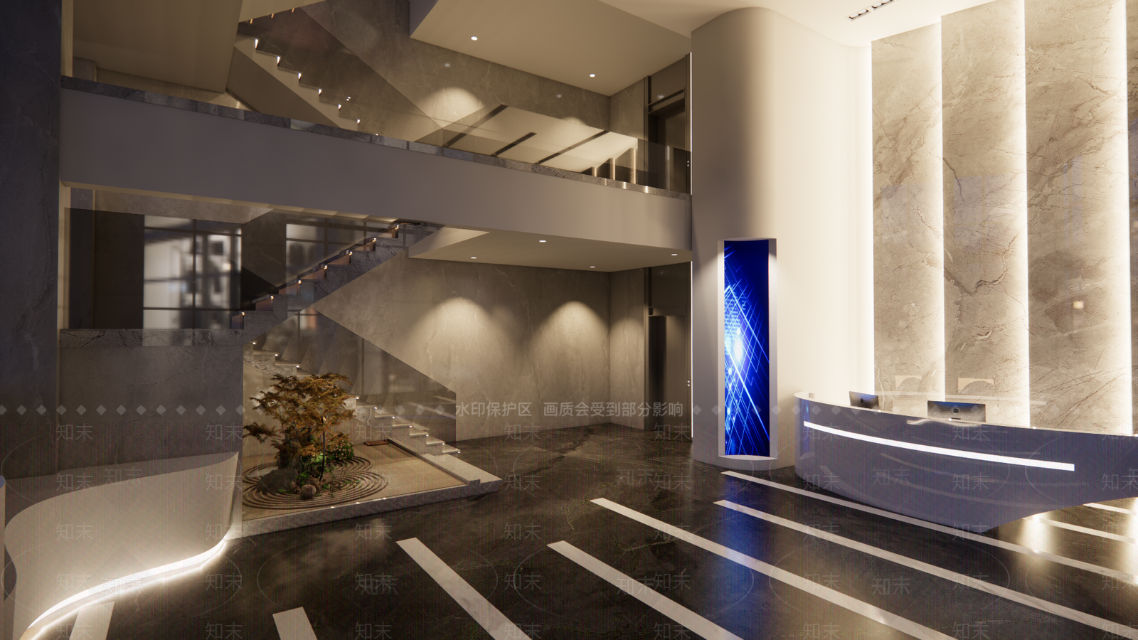 现代办事大厅SU模型下载【ID:1100328794】