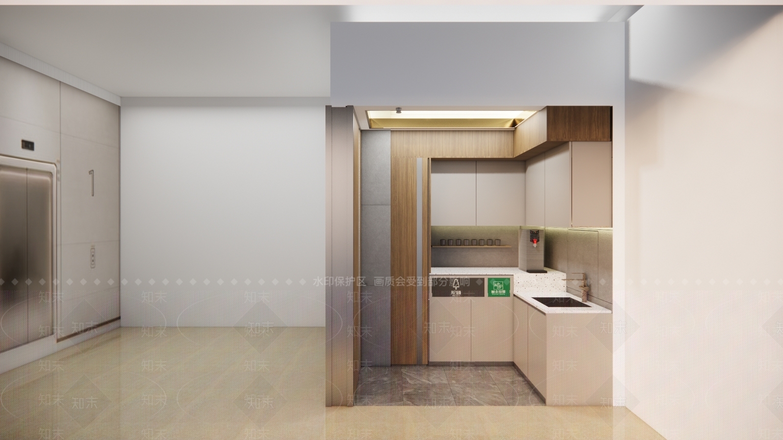 现代茶水间SU模型下载【ID:1100337318】