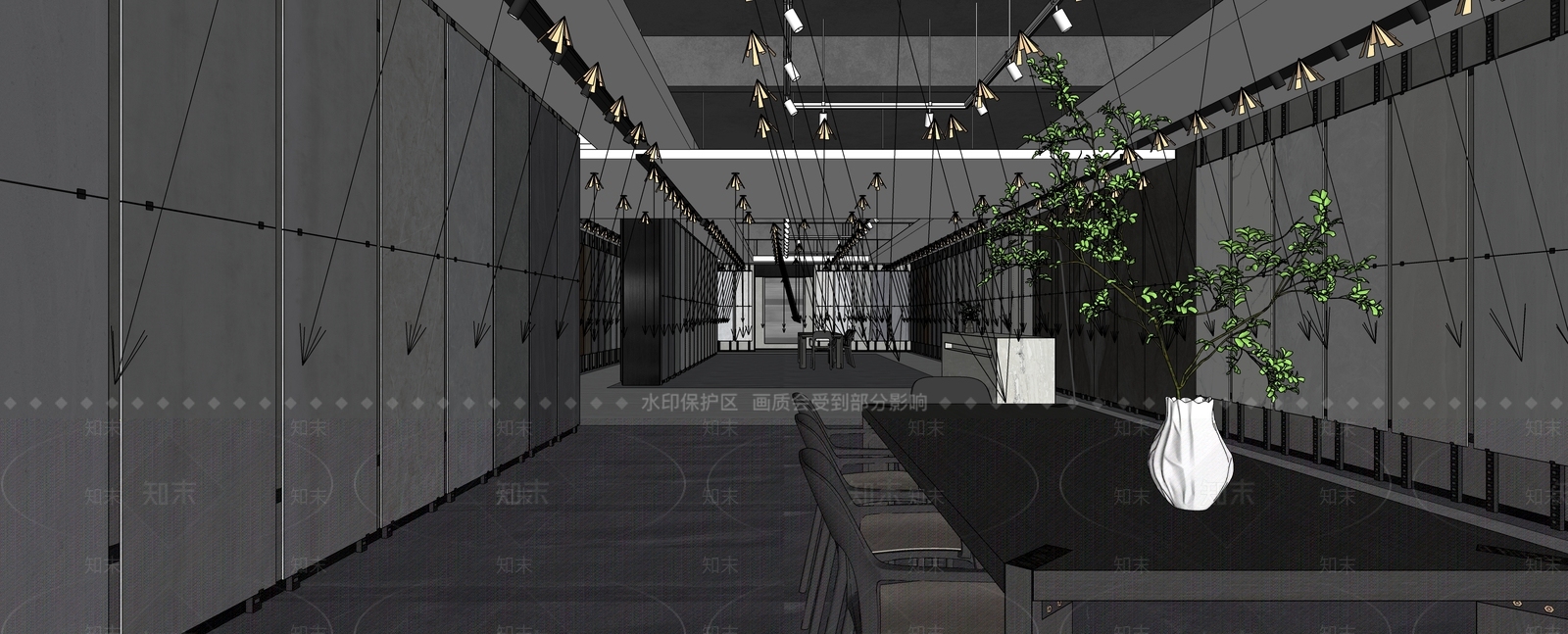 现代风格瓷砖展厅SU模型下载【ID:1100338580】
