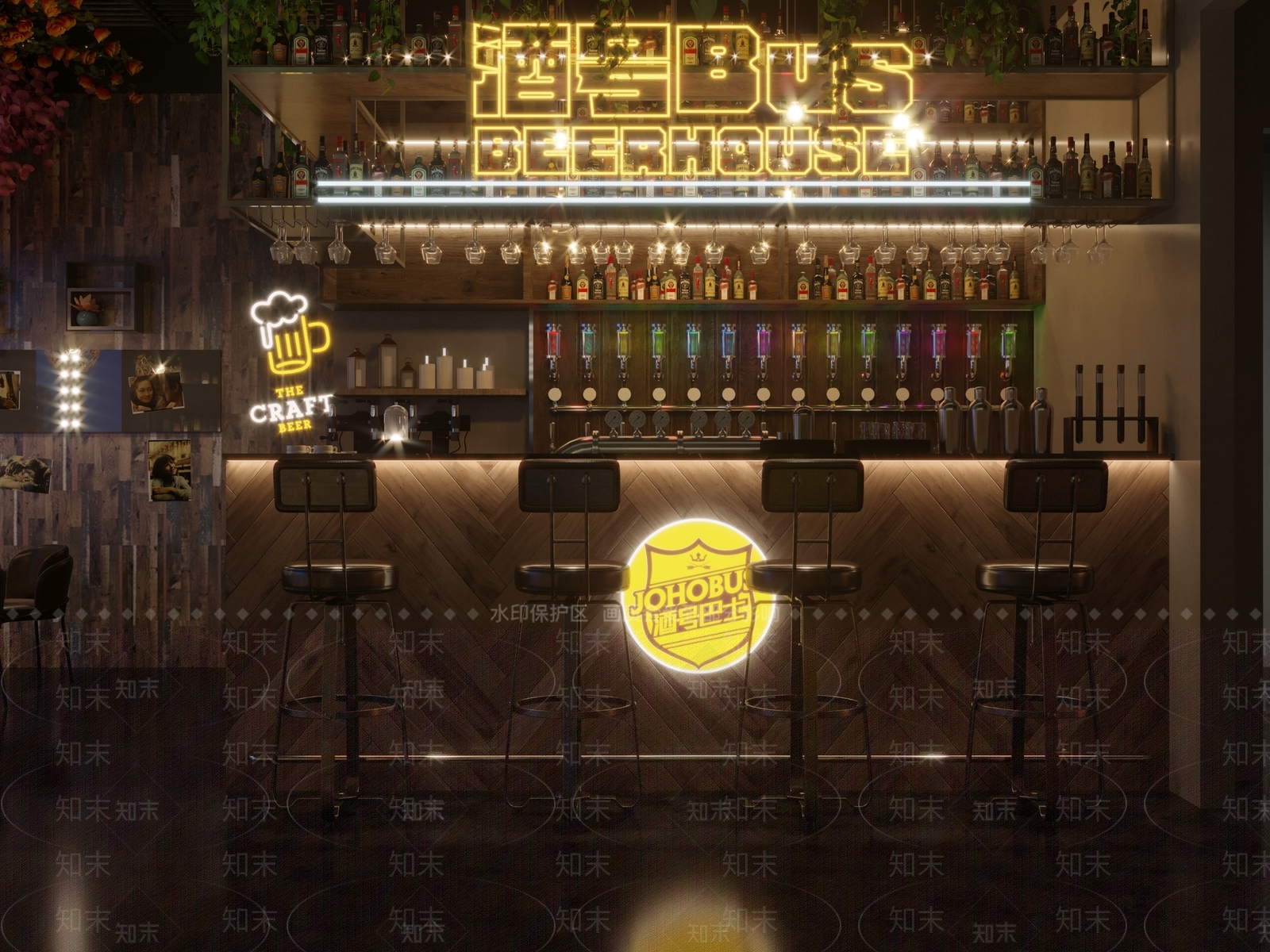 工业风音乐餐厅3D模型下载【ID:1100338756】