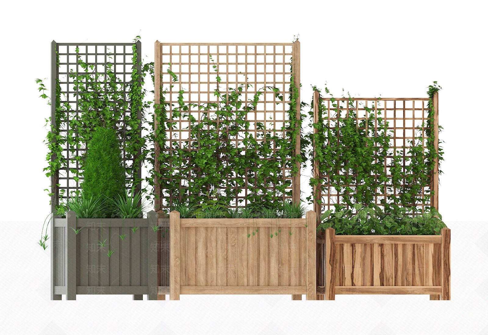 现代绿植墙3D模型下载【ID:1100352075】