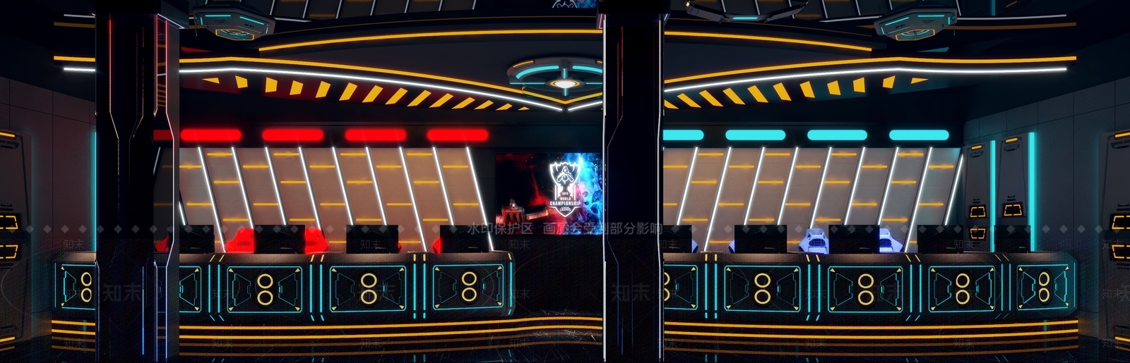 现代电竞网咖3D模型下载【ID:1100355022】