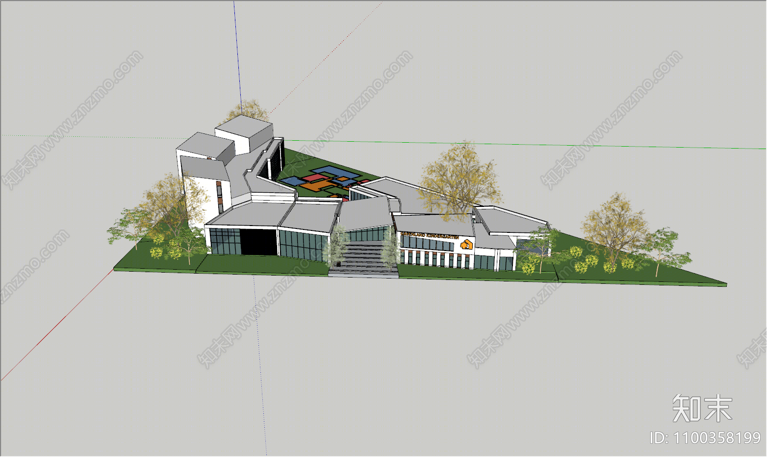 现代幼儿园SU模型下载【ID:1100358199】