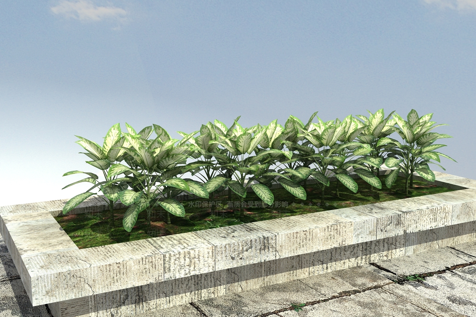 现代花坛花钵3D模型下载【ID:1100378744】