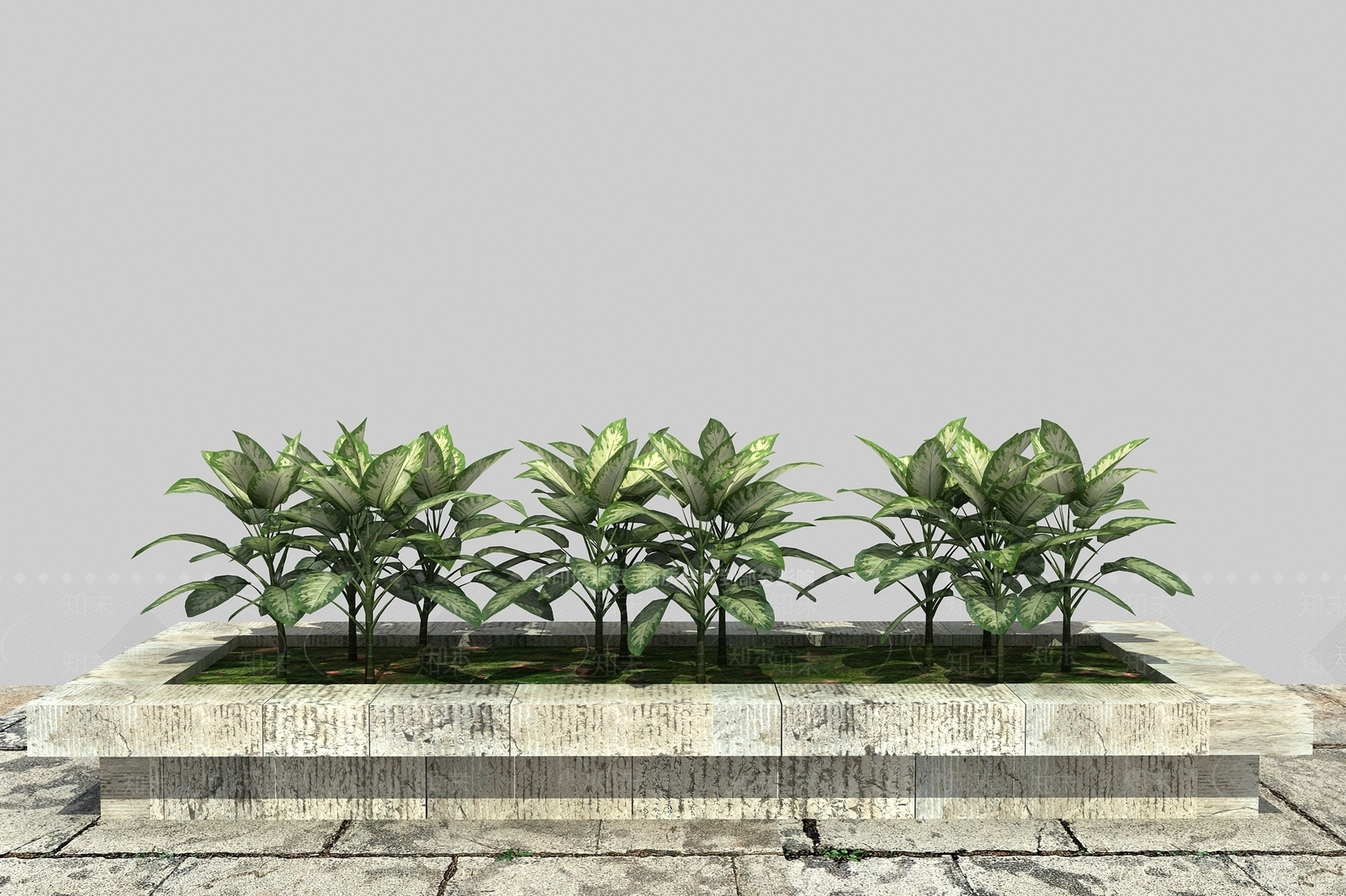 现代花坛花钵3D模型下载【ID:1100378755】