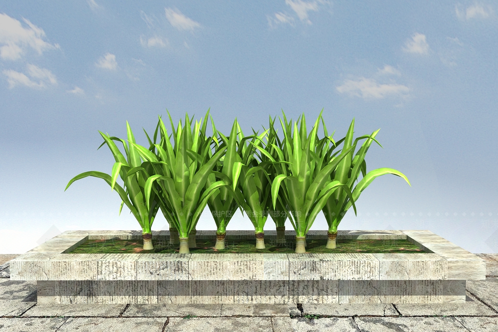 现代花坛花钵3D模型下载【ID:1100379344】