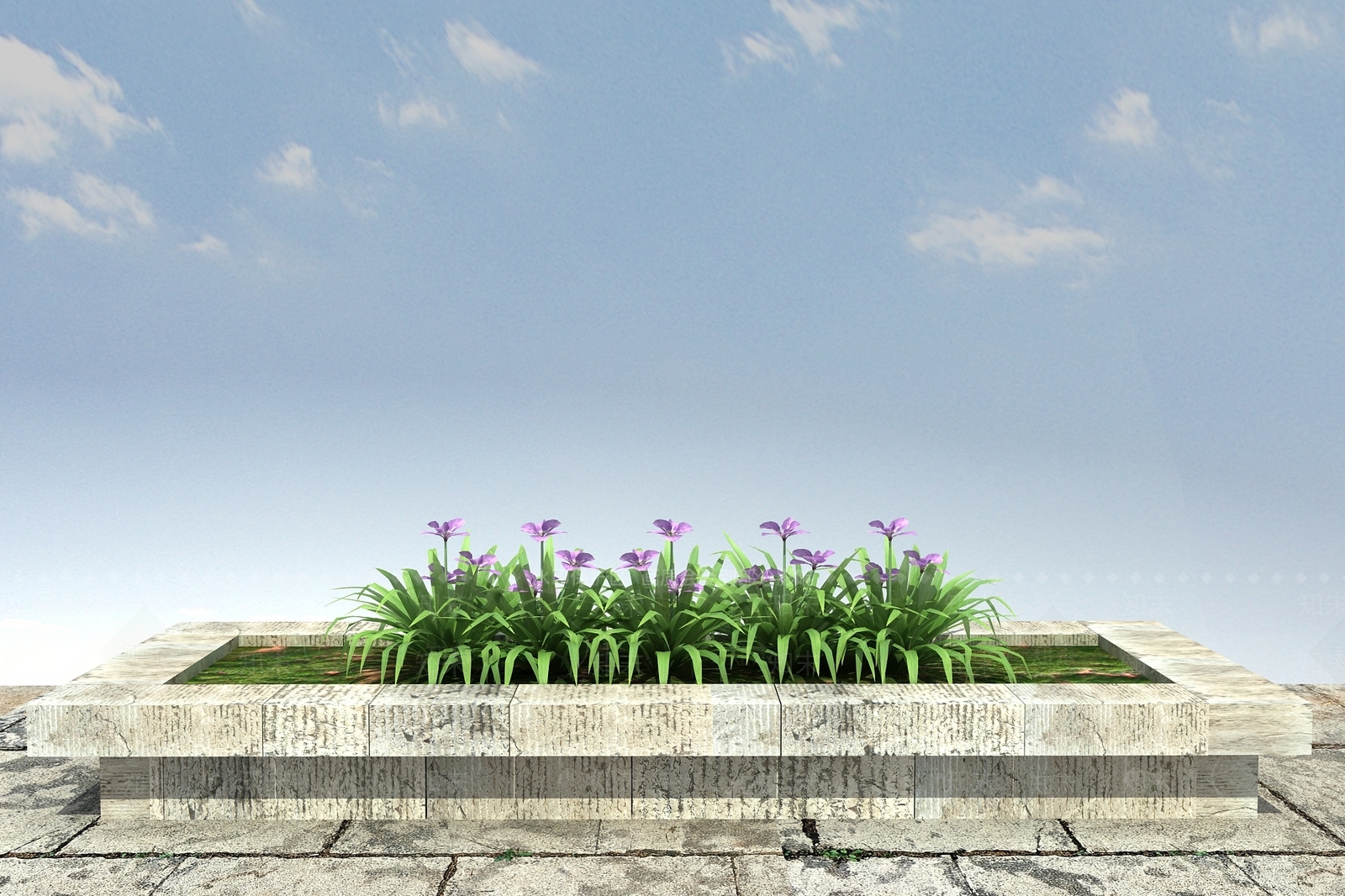 现代花坛花钵3D模型下载【ID:1100379461】