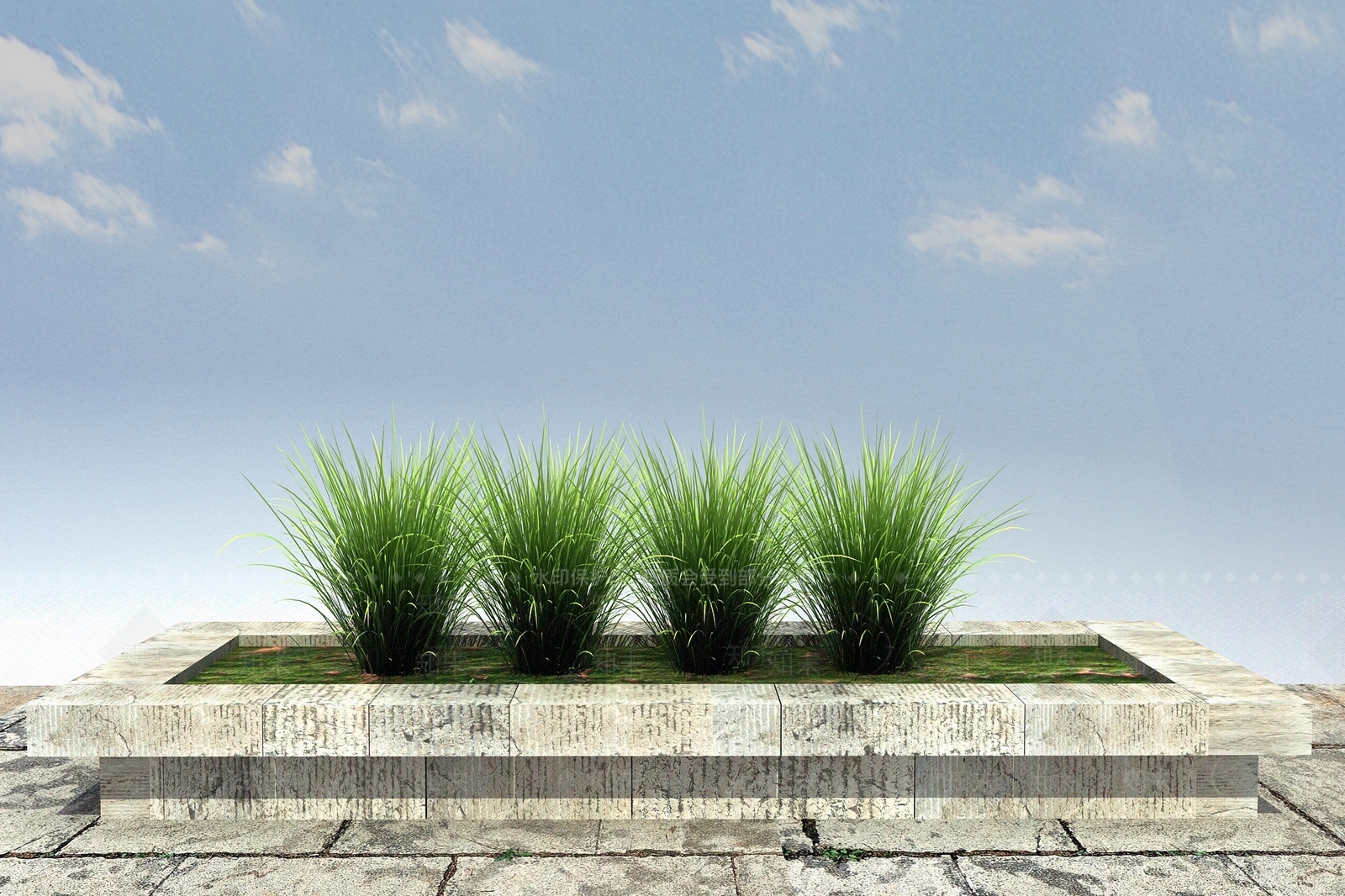 现代花坛花钵3D模型下载【ID:1100379426】