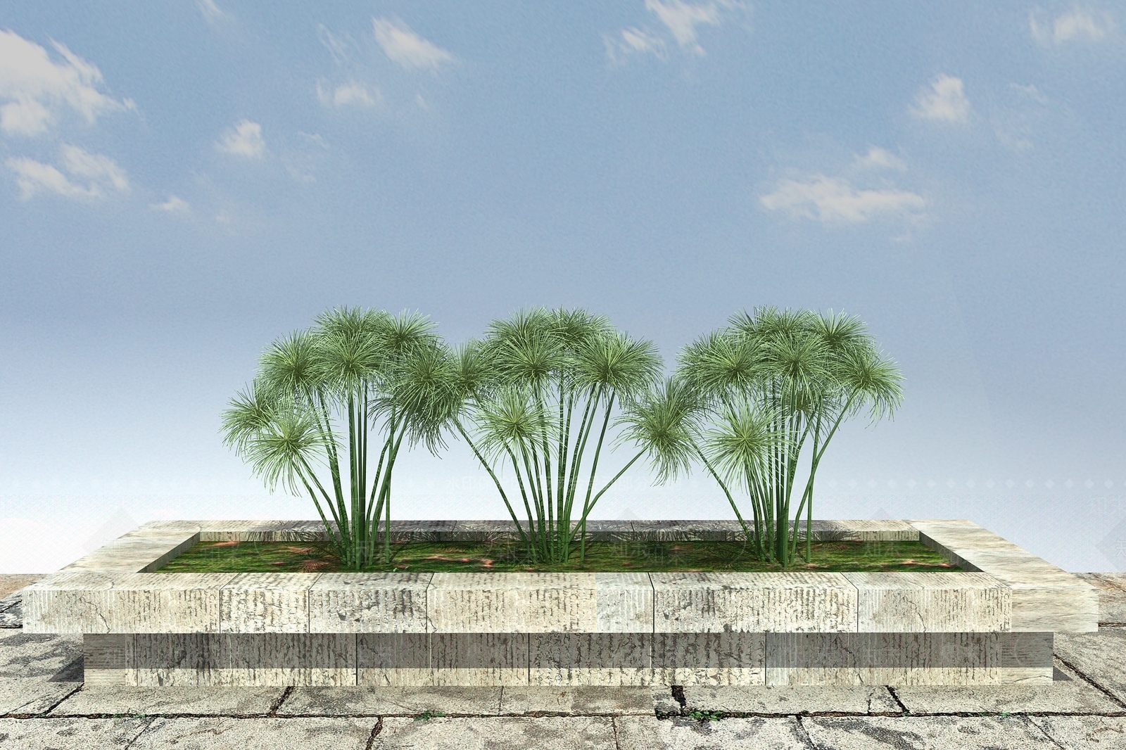 现代花坛花钵3D模型下载【ID:1100379571】