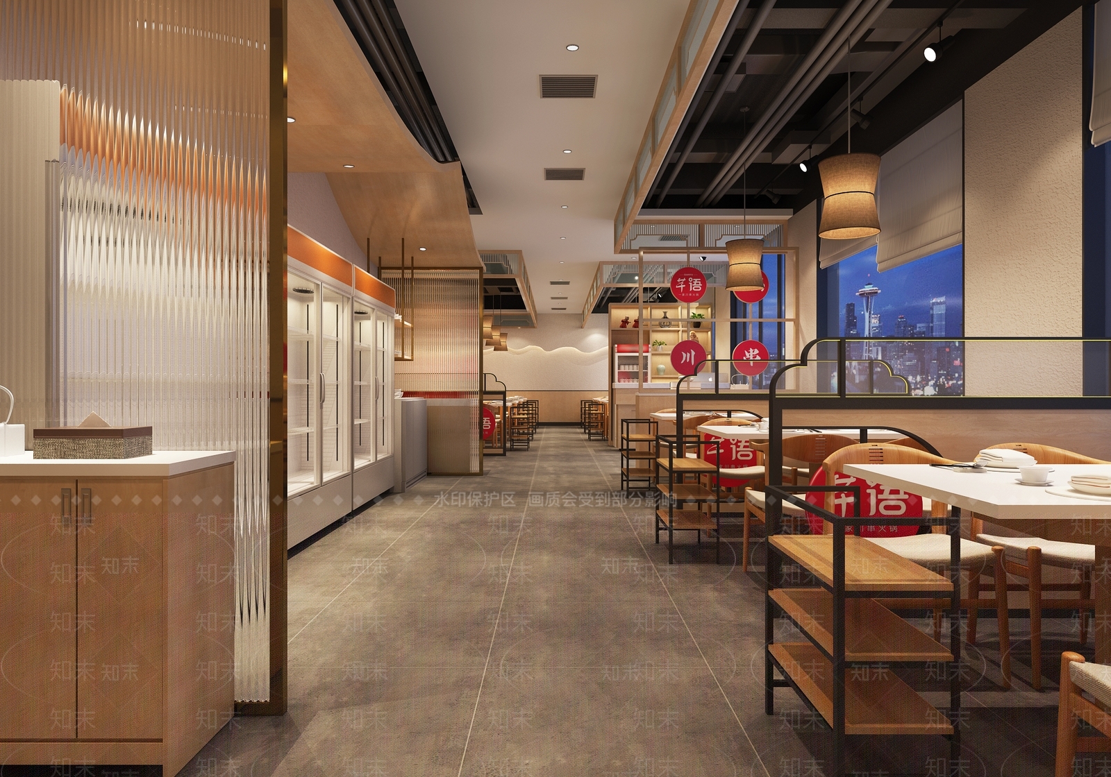 现代火锅店3D模型下载【ID:1100382440】